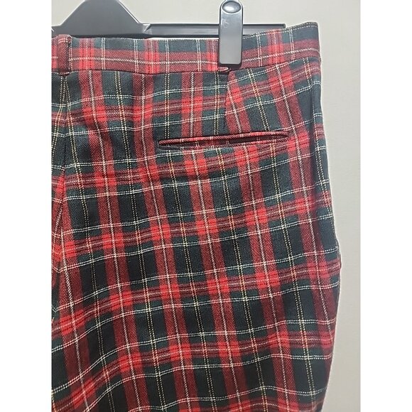 NWOT Golf Red Plaid HUNTINGTON Scotlandish Pattern Dress Pants Wool 40 X28 Santa - Picture 7 of 9